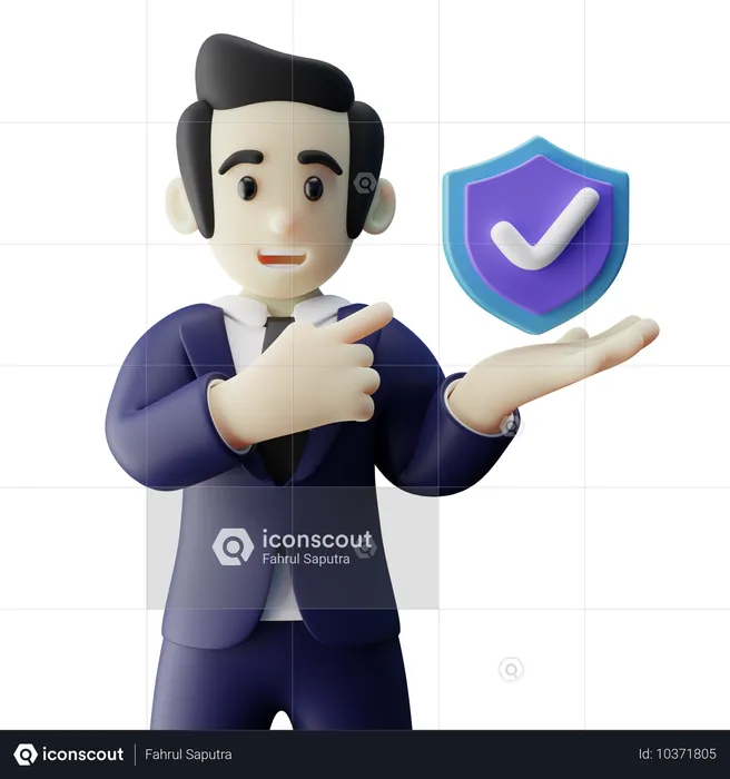 Agente de seguros oferecendo apólice de seguro  3D Icon