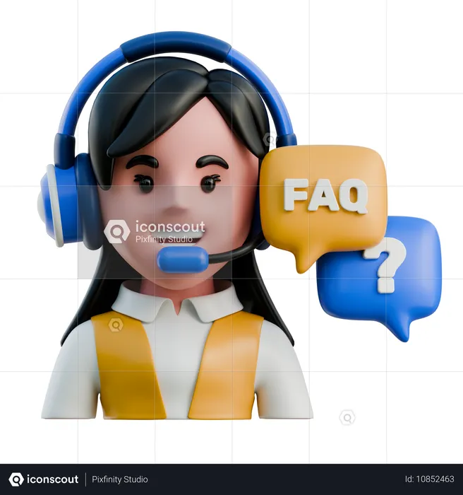 Agente de servicio al cliente femenino  3D Icon