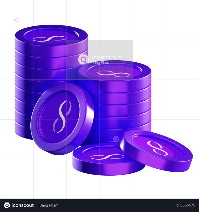 Agix Coin Stacks  3D Icon