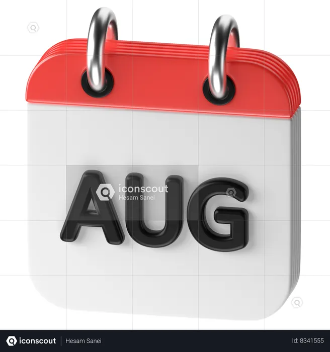 Agosto  3D Icon