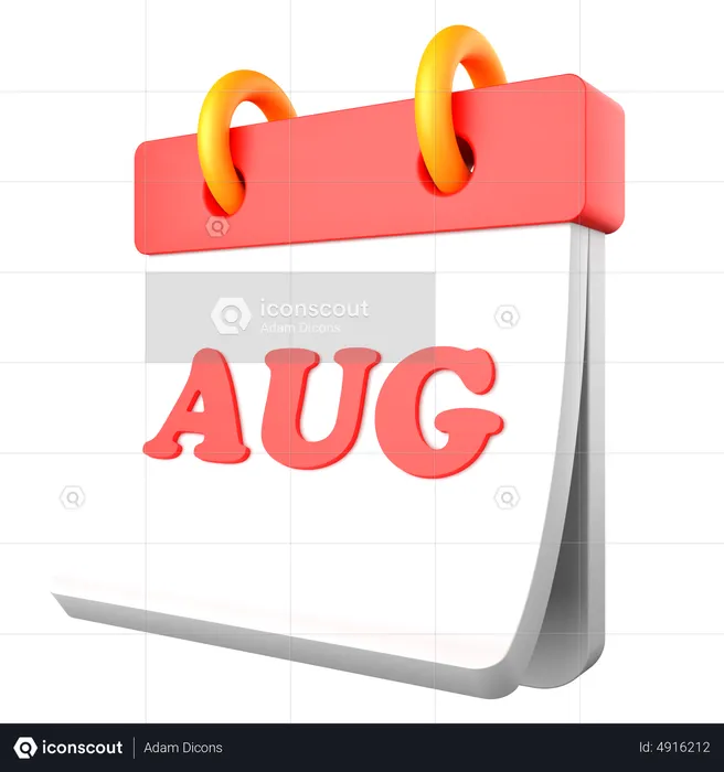 Agosto  3D Icon