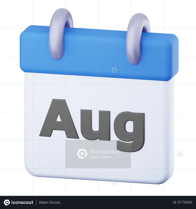 Agosto  3D Icon