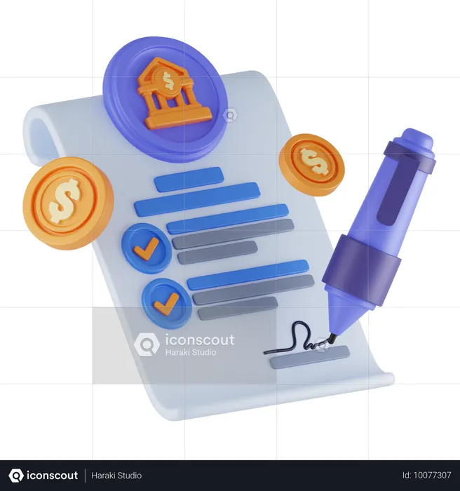 Agreement Paper  3D Icon