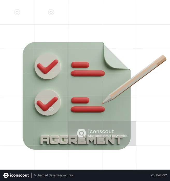 Agreement Paper  3D Icon