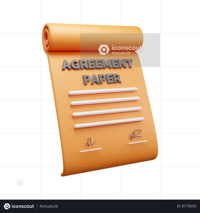 Agreement Signing Papers  3D Icon