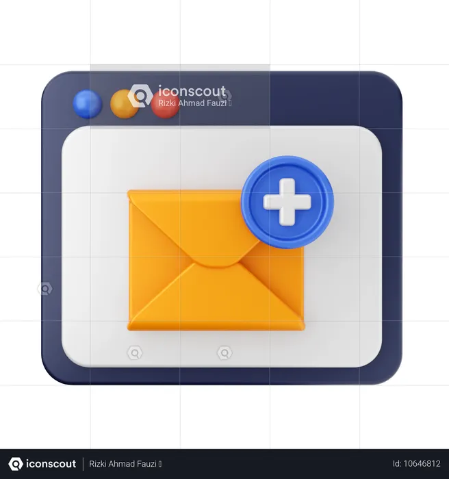 Añadir mensaje de correo  3D Icon