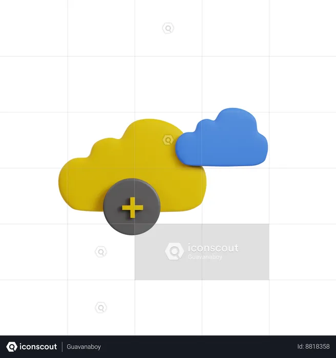 Agregar nube  3D Icon