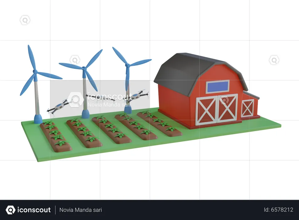 Agriculture intelligente  3D Illustration