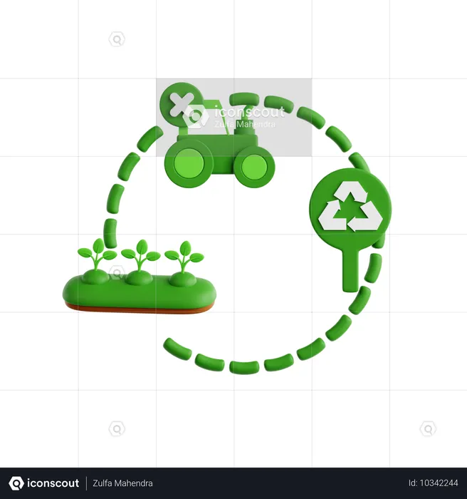 Pas de labour pour l'agriculture  3D Icon