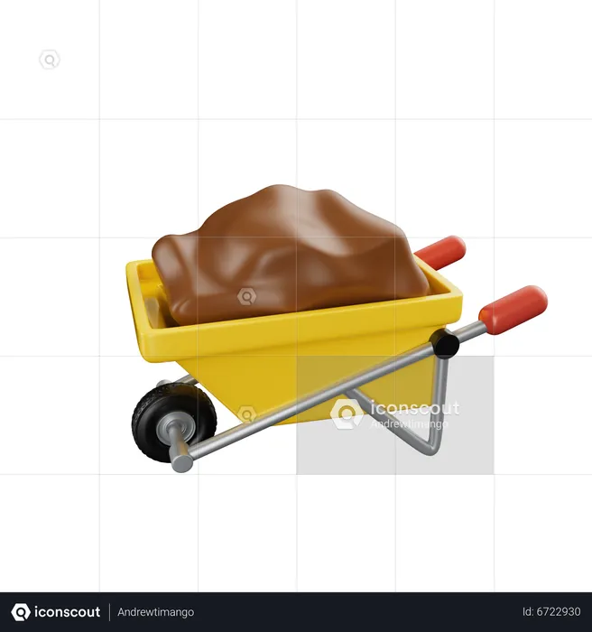 Agriculture Wheelbarrow  3D Icon