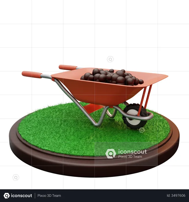 Agriculture Wheelbarrow  3D Illustration