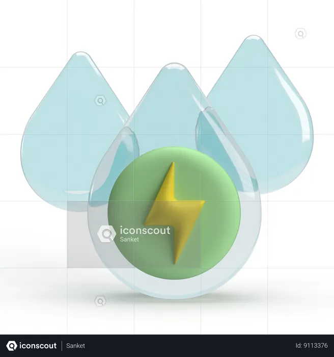 Energía del agua  3D Icon