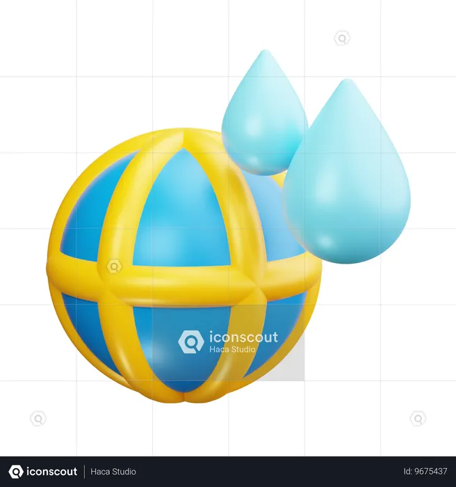 Agua global  3D Icon