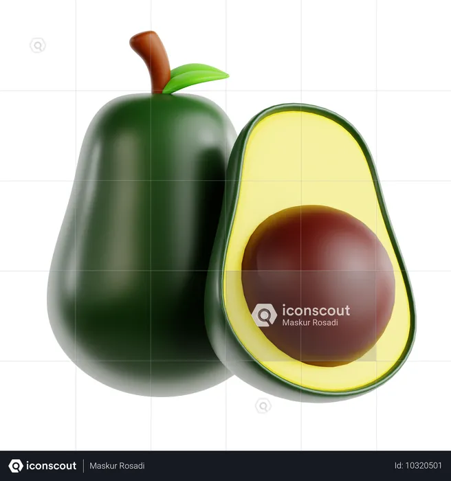 Fruta de aguacate  3D Icon