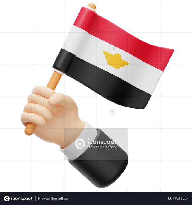 Ägypten Flagge Flag 3D Icon