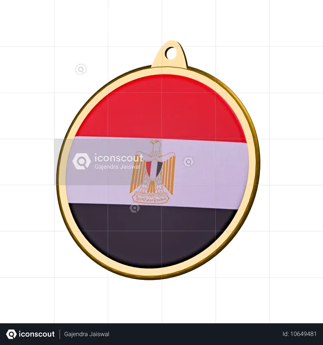 Ägypten Flagge Medaille Abzeichen Flag 3D Icon