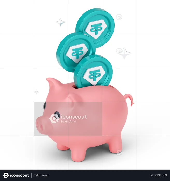 Ahorrar dinero en alcancía  3D Icon