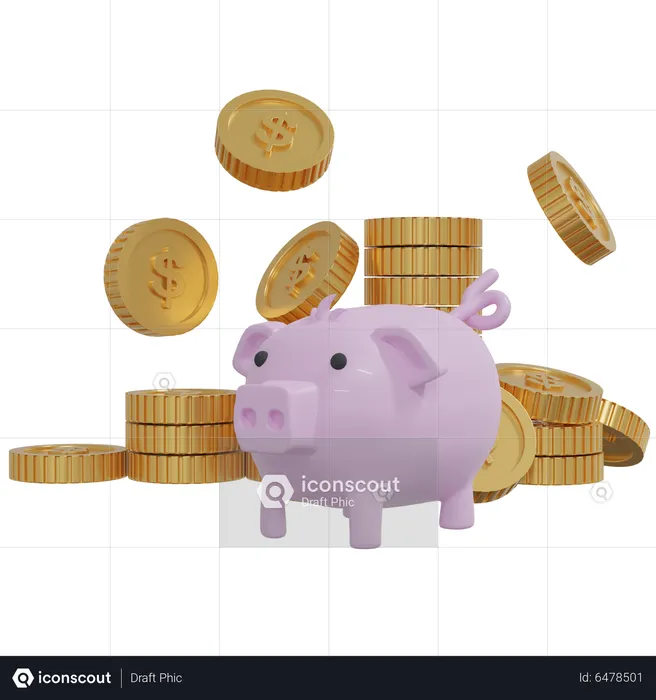 Ahorros de dinero  3D Icon