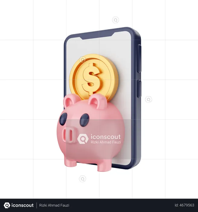 Ahorro de dinero en línea  3D Illustration