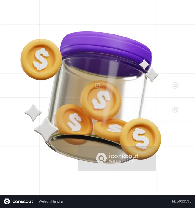 Ahorro de dinero  3D Icon