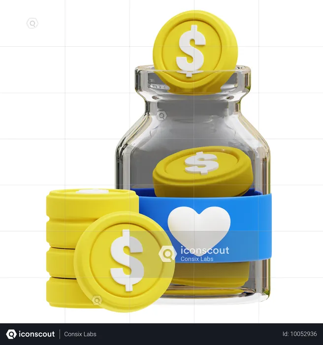 Ahorros de caridad  3D Icon