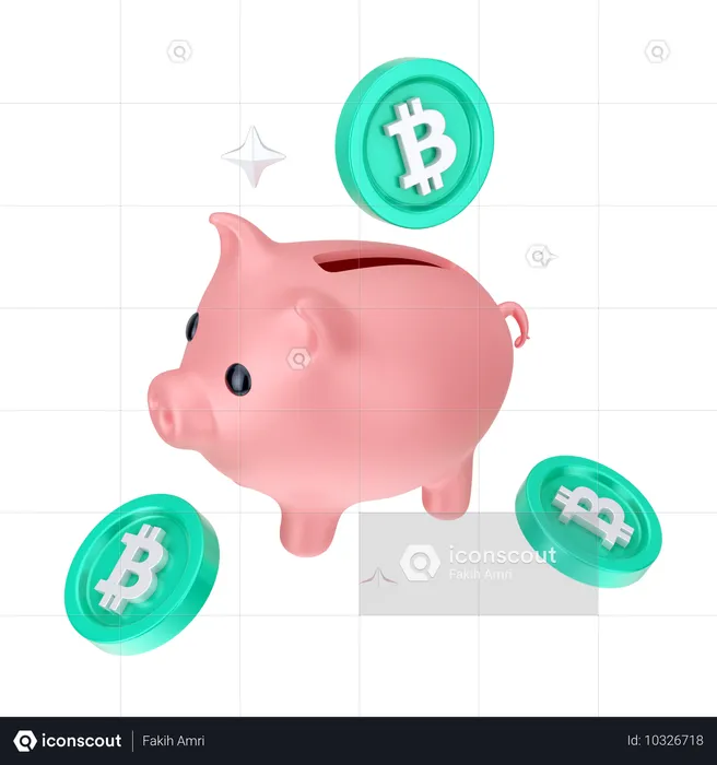 Ahorros de bitcoins  3D Icon