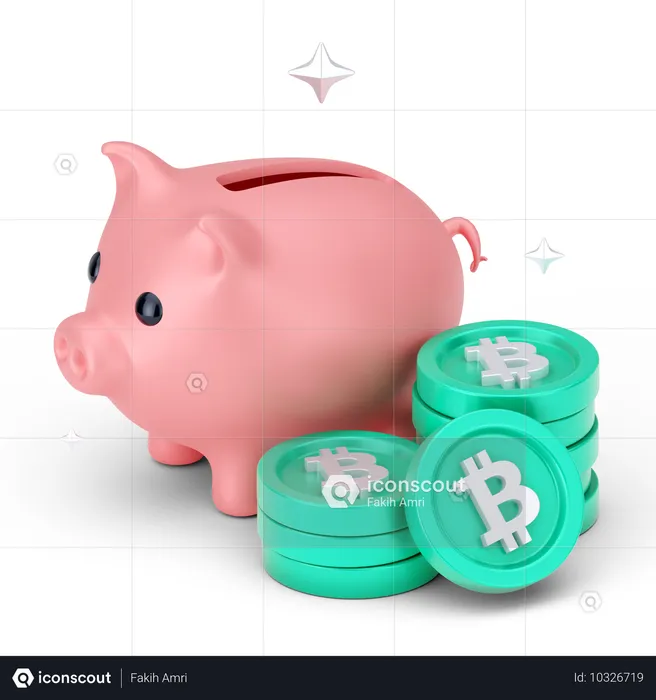 Ahorros de bitcoins  3D Icon