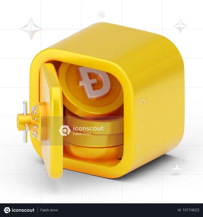 Ahorros en dogecoin  3D Icon