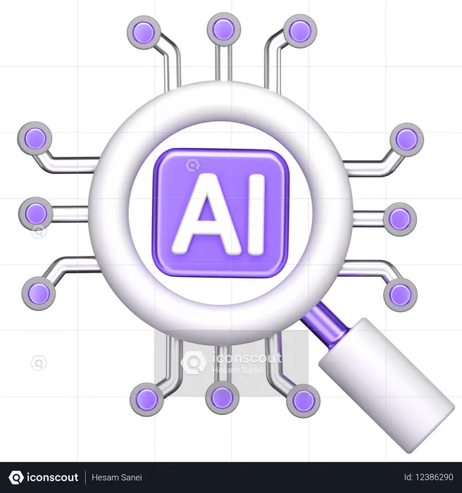 AIチップ  3D Icon