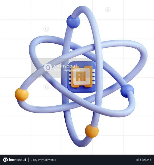 Ai Atom  3D Icon