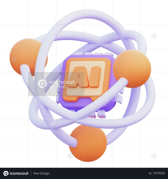 Ein Atom  3D Icon