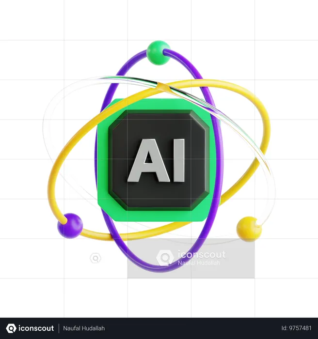 Átomo de ai  3D Icon