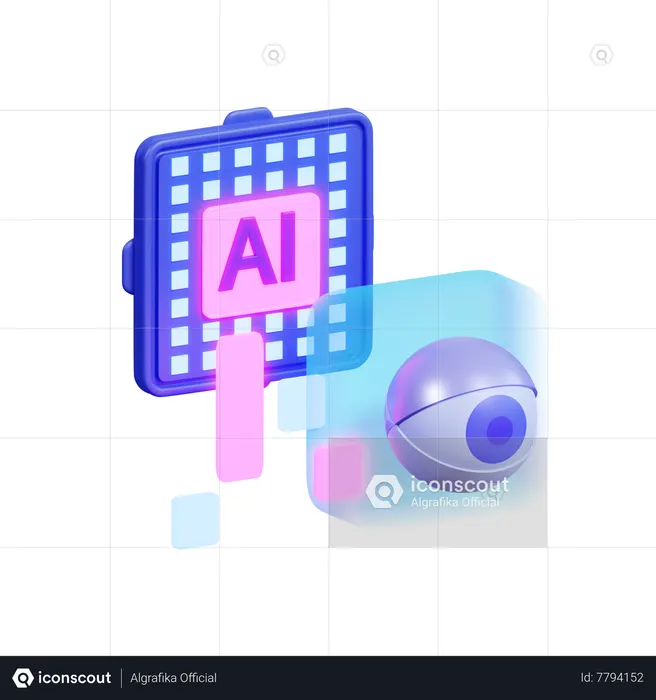 Ai Biometric Eye  3D Icon