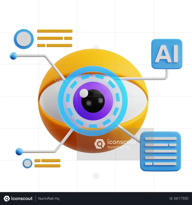 Ai Biometric Eye  3D Icon