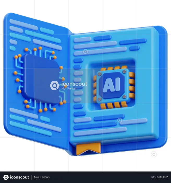 Ai book  3D Icon