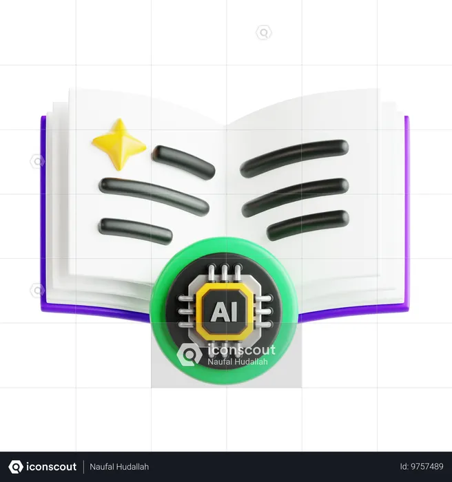 Ai Book  3D Icon