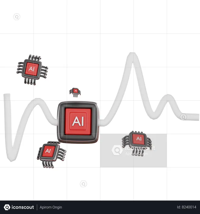 Ai Bot Wave  3D Icon