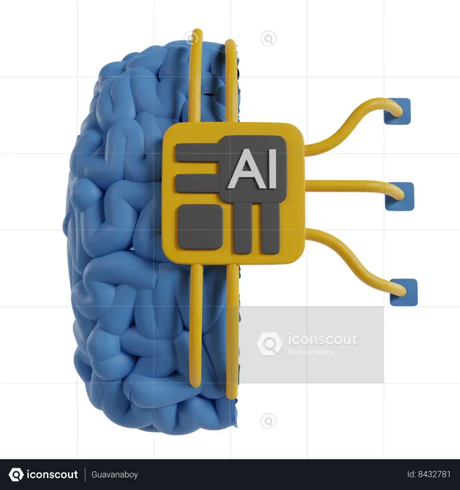 Ai Brain  3D Icon