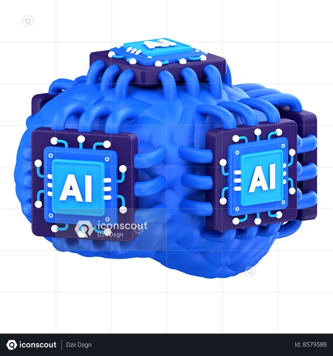 Ai Brain  3D Icon