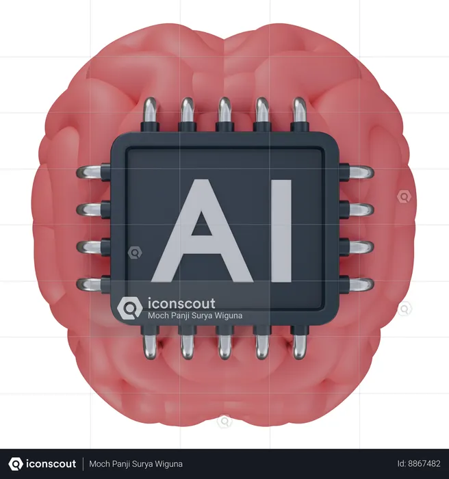 Ai Brain  3D Icon