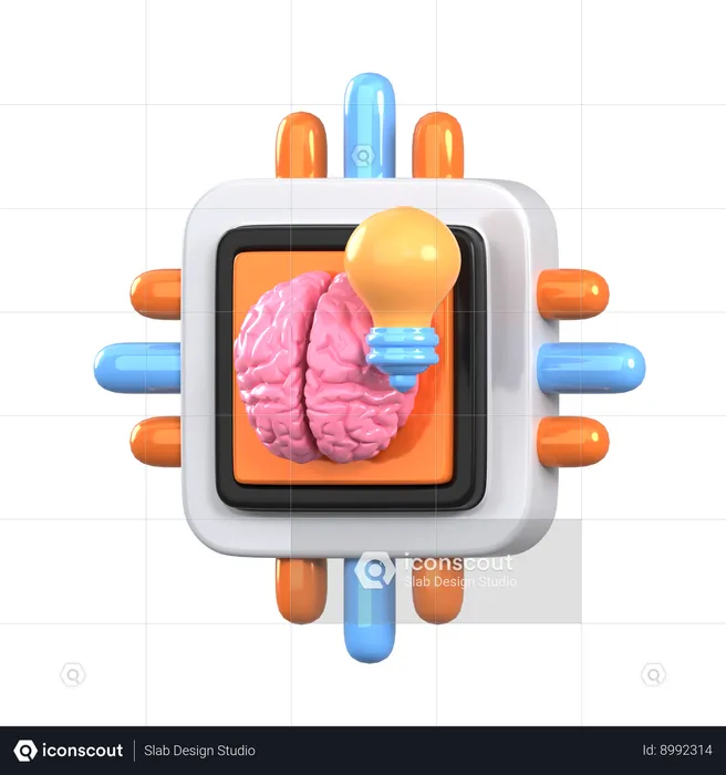 AI brain  3D Icon