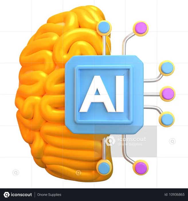 Ai Brain  3D Icon