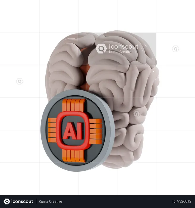 Ai Brain  3D Icon