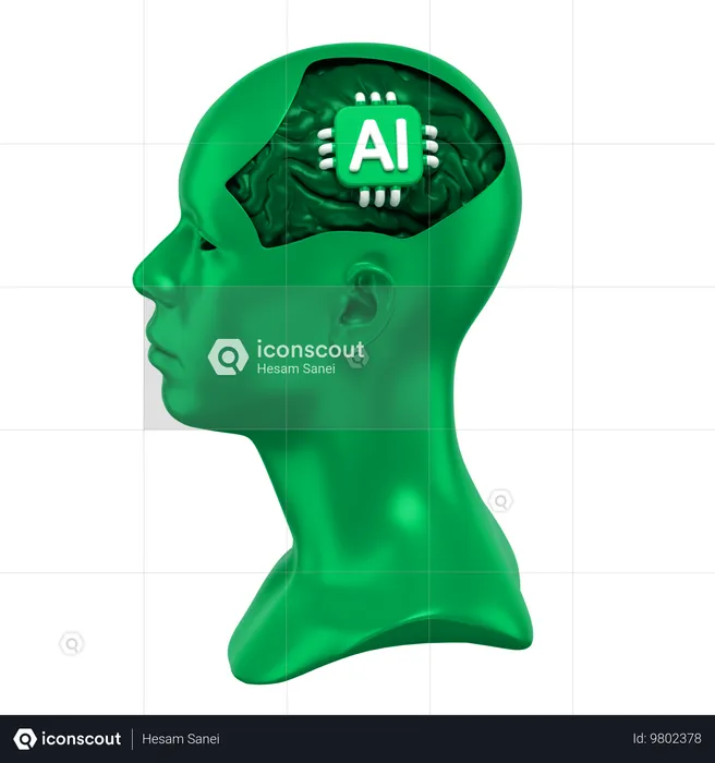 Ai Brain  3D Icon