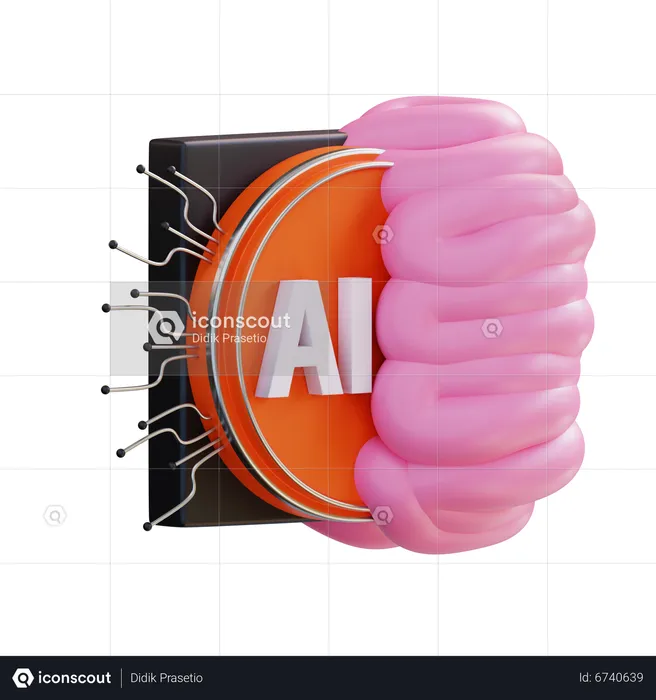 Ai Brain  3D Icon