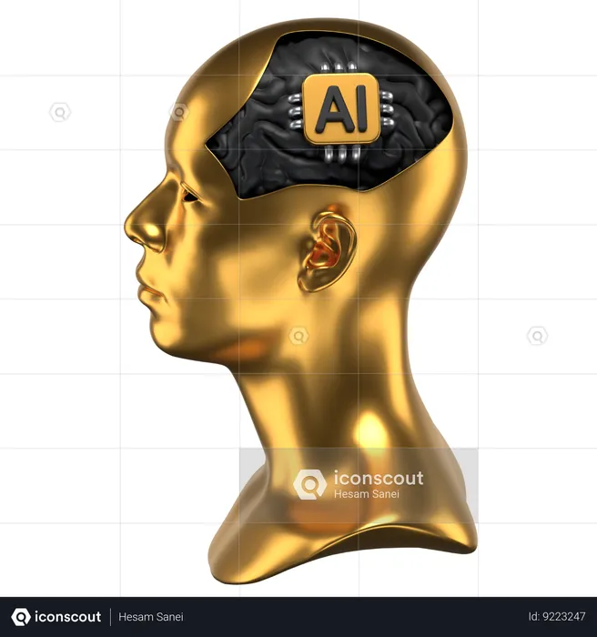 Ai Brain  3D Icon