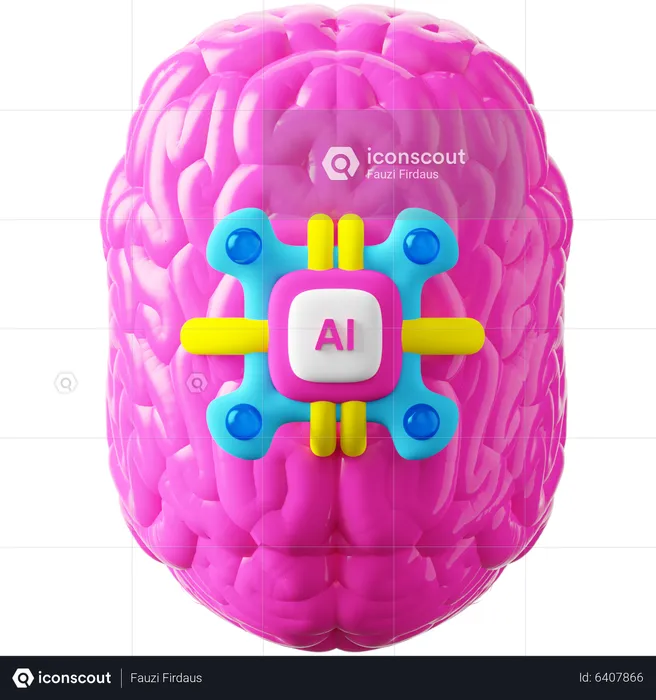 Ai Brain  3D Icon