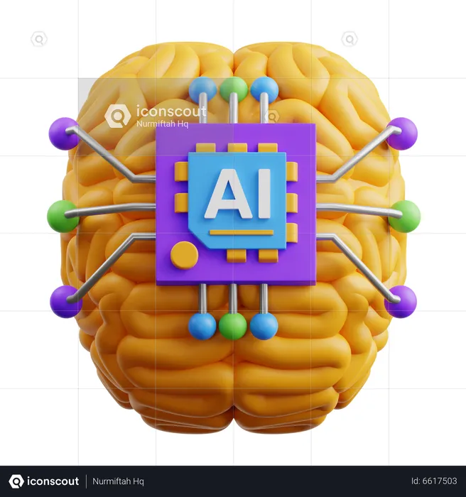 Ai Brain  3D Icon