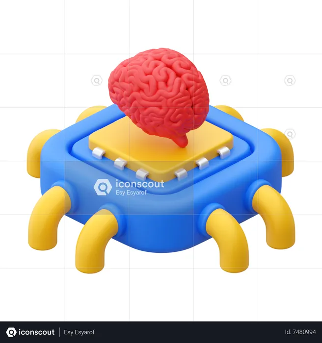 Ai Brain  3D Icon