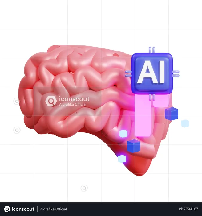 Ai Brain  3D Icon